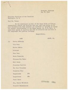 Petition to Transfer Osage Agency Superintendent, 1945-05-29