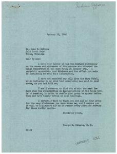 Correspondence Regarding the Osage Conference and Indian Affairs, 1946-01-23