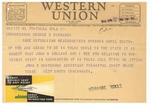 Recommendations for Osage Tribal Council from Washington, D.C., 1945-01-01 - 1946-12-31