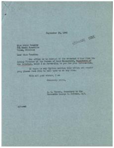 Correspondence Regarding Oil and Gas Leases: September 30, 1946, 1946-07-16
