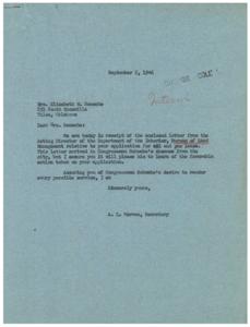 Favorable Action on Oil and Gas Lease Application, 1946-09-05