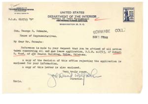Oil and Gas Lease Application Rejection for B.L.M. 010719, 1945-01-01 - 1946-12-31