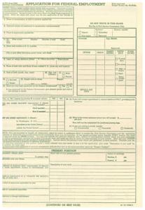 Federal Employment Application for June 1946, 1945-01-01 - 1946-12-31