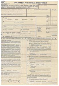 Federal Employment Application Form No. 57 - Instructions and Questions, 1942-04-09