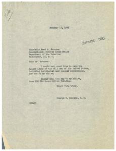 Request for Wall Map of the United States, 1945-01-12