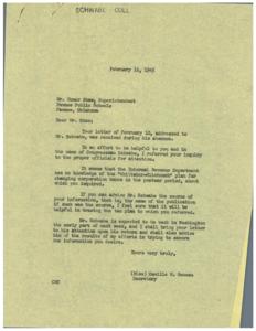 Inquiry Regarding Whittaker-Hitchoock Tax Plan, 1945-02-16