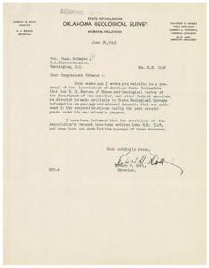 Request for Federal Support for State Geologists - Letter to Congressman Schwabe, 1945-01-01 - 1946-12-31