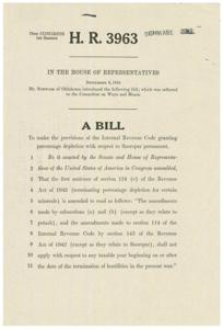 Permanent Extension of Percentage Depletion for Fluorspar: H.R. 3963, 1945-09-06 - 1945-09-06