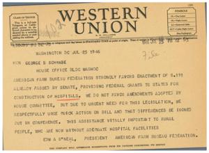 Urgent Support for S.191: American Farm Bureau Federation's Call for Action, 1946-01-01 - 1946-12-31