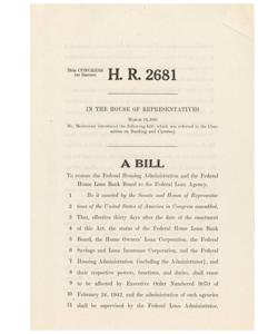 Restoration of Federal Housing Administration and Federal Home Loan Bank Board Act, 1942-02-24 - 1942-02-24
