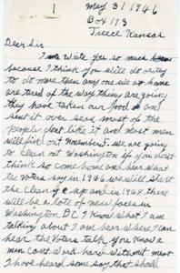 Letter to George B. Schwabe: A Plea for Change and Support for Veterans, 1945-01-01 - 1946-12-31