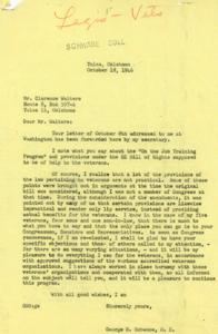 Correspondence Regarding the GI Bill of Rights and Veterans&#39; Benefits in 1946, 1946-10-08