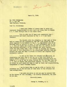 Correspondence Between Mr. Dillahunt and George B. Schwabe Regarding G.I. Loan Issues, 1946-03-21