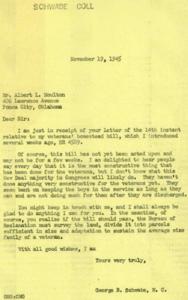 Correspondence Regarding Veterans&#39; Homestead Bill HR 4589, 1945-07-31