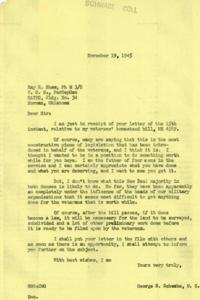 Correspondence Regarding Veterans&#39; Homestead Bill HR 4589 in 1945, 1945-11-15