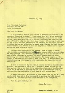 Correspondence on the Veterans&#39; Homestead Proposal of 1945, 1945-11-23