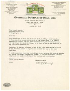 1945 Correspondence from W.T. Dimick to Hon. George Schwabe Regarding the Fair Labor Standards Act, 1945-10-22