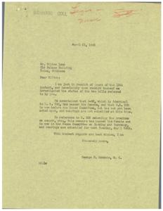1945 Correspondence on Status of Bills S-62 and S. 502 in Congress, 1945-01-03