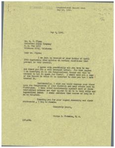 1946 Letter from Congressman George Schwabe to Steel Company Executive on Post-War Conditions, 1946-04-30