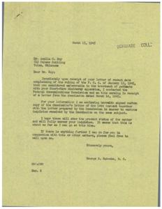 ["Dr. Amelia G. Roy complained about a ruling by the Federal Communications Commission (FCC) that she believed was unfavorable to her Short-Wave diathermy apparatus. Congressman George B. Schwabe contacted the FCC and received a response indicating that the proposed allocation of radio frequencies for medical equipment was still under consideration. The FCC had held hearings and received testimony from various services, including medical, regarding the need for frequencies. The FCC's proposal included designated frequency bands for medical use to reduce interference with radio reception. The final decision on allocations would be made after further consideration of evidence and input from interested parties."]