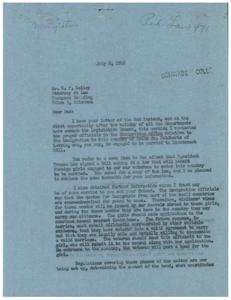 ["The document discusses the immigration process for Erika dz. Filberts from Latvia, who is engaged to a US Army Lieutenant. It mentions the GI Sweetheart Bill signed by President Truman allowing foreign girls engaged to war veterans to enter the country to be married. It explains that visitors' visas will be issued for three months by consuls, and regulations are being set up for the process, including posting a bond upon entry. The document requests a copy of the law and guidance on who to contact for further information."]