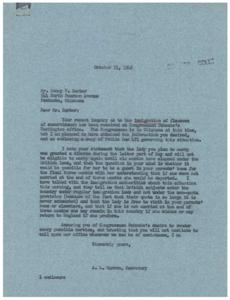 ["Mr. Barker inquired about the immigration of fiances of ex-servicemen to the United States under Public Law 471. The response from Congressman Schwabe's office explained that British subjects enter the country under regular immigration laws and not the non-quota provision. It was confirmed that Mr. Barker's fiance could visit and stay in the country for three months before deciding whether to marry or return to England. Congressman Schwabe's office offered assistance and information on the matter."]