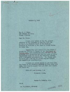 A Request for Release: A Letter to Congressman George B. Schwabe, 1945-09-29