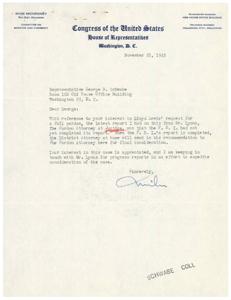 Cooperation for Pardon: Correspondence between George B. Schwabe and A. S. Mike Monroney, 1945-08-06