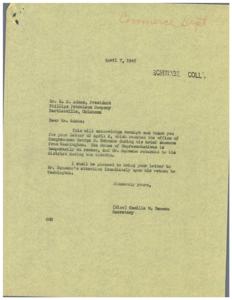 Rumors of Agencies Under Commerce Dept: Investigation Results, 1945-03-26