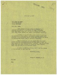 Response to Mrs. Lina Lee Ryan&#39;s Concerns About Navy Demobilization Plan, 1946-02-07