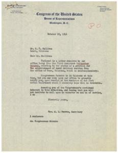 Progress Update on Rural Delivery Service Petition for Rose, Oklahoma, 1946-09-16