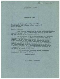 Request for Support in Obtaining New Post Office Building, 1946-12-09