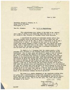 Solving the O.P.A. Regulations: A Letter to Hon. George B. Schwabe, M.C., 1945-06-06