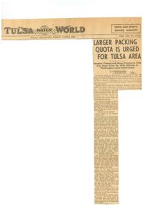 LARGER PACKING QUOTA URGED: Oklahoma Senators Promise Action, 1945-06-01