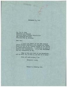 Supporting the Oklahoma Retail Grocers Association: A Letter from George B. Schwabe, M.C., 1945-11-21