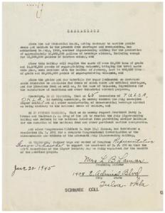 Resolution Against July Liquor-Making Holiday and National Food Shortages, 1945-01-01 - 1946-12-31
