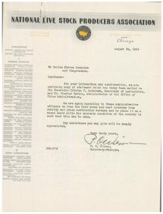 National Livestock Producers Association&#39;s Appeal to Congress for Industry Relief, 1945-08-24