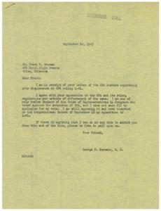 Opposition to OPA: Correspondence Between George B. Schwabe and Frank W. Newman, 1945-09-14