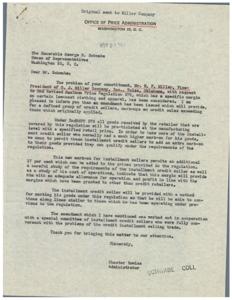 Concerns Regarding Proposed Legislation on Clothing Pricing, 1945-09-18