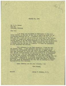 The Feed Situation in Oklahoma: A Response from George B. Schwabe, M. C., 1946-01-24