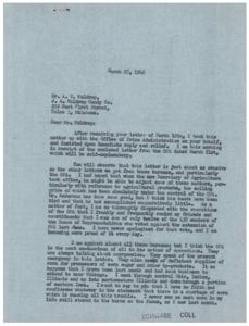 Ceiling Price Issues: Correspondence with Congressman George B. Schwabe, 1946-03-12