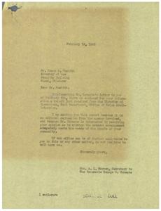 Concerns Regarding Rent Control in Ottawa County, Oklahoma, 1945-02-05