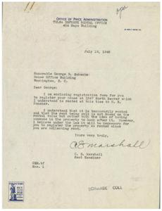 Rental Registration Request for 1547 North Denver, 1945-07-19