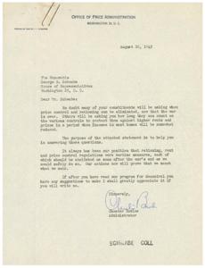 Post-War Decontrol: Addressing Constituent Concerns, 1945-08-22