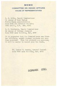 Highway Project Approval Process for Indian Affairs Committee, 1945-01-01 - 1946-12-31