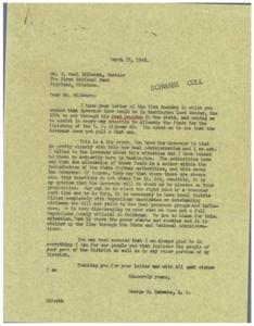Concerns about Governor Kerr&#39;s Road Program in Oklahoma, 1946-03-21