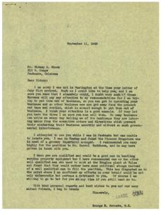 Correspondence regarding Business Opportunities and Government Interference, 1945-07-21