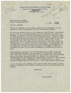 Title: Assistance with Rural Electrification Efforts, 1945-11-06