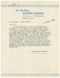 Urgent Appeal for Rural Electric Service: A Letter from Muskogee Plumbing Company, 1946-02-05