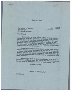 Inquiry Regarding Public Law 605 Amendment, 1946-03-22